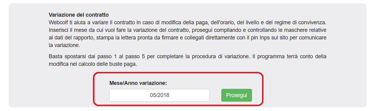 Variazioni del contratto colf e badanti